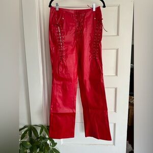 Faux Leather Lace Up pants